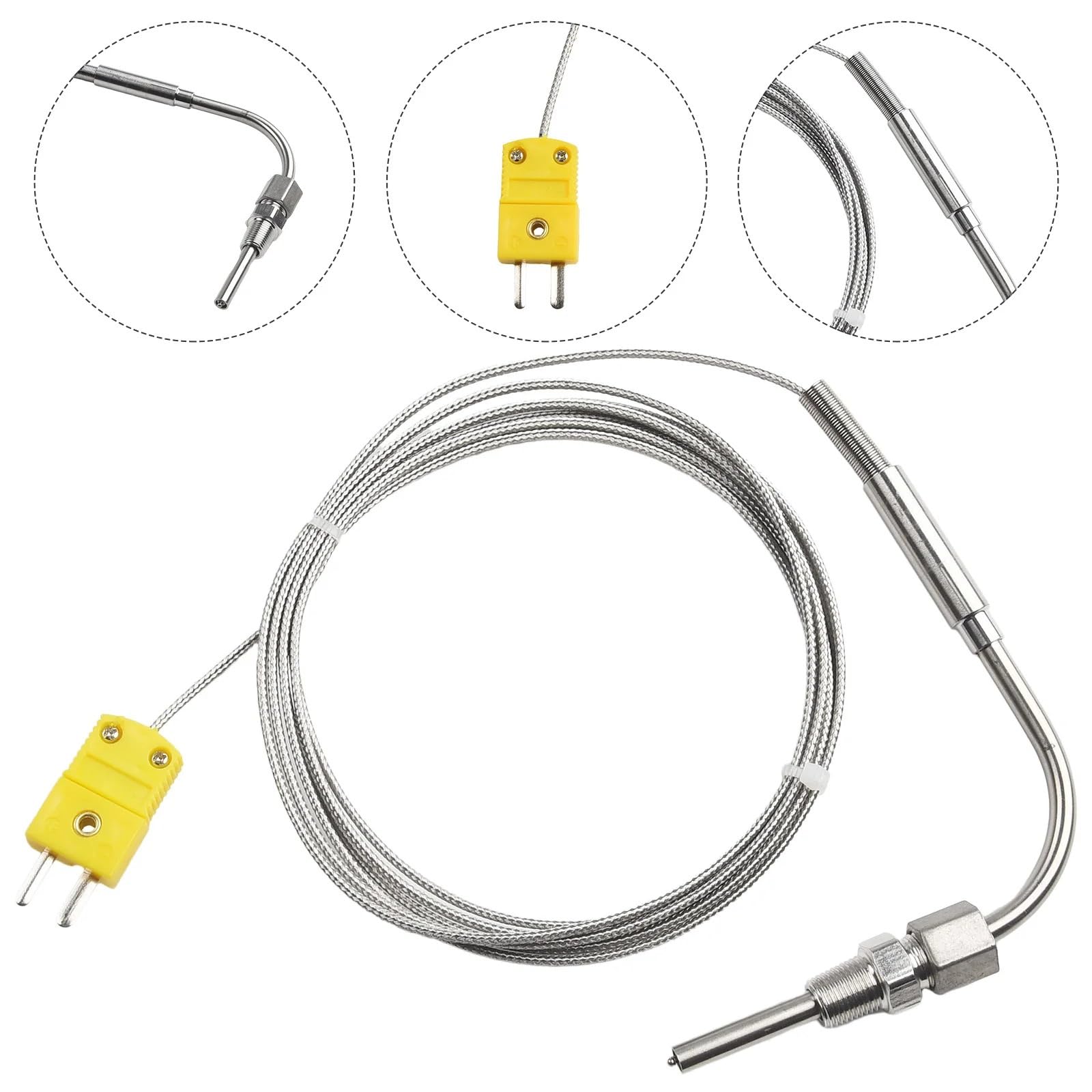 Sonda de escape Roscas de termopar EGT Bloqueo de presión tipo K de alta temperatura Acero inoxidable ajustable Fácil uso