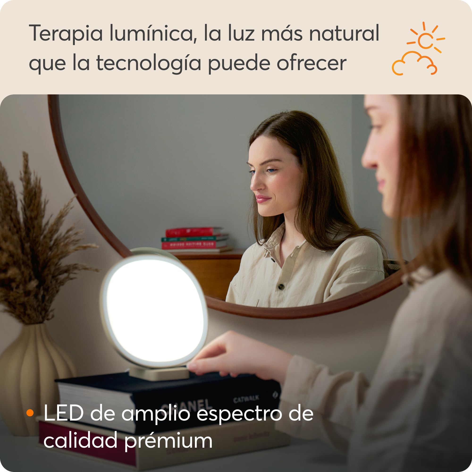 Lumie Dash - Lámpara compacta de terapia de luz brillante para mejorar el estado de ánimo y la energía, con iluminación clara como el cristal y máximo confort visual, Pistachio White