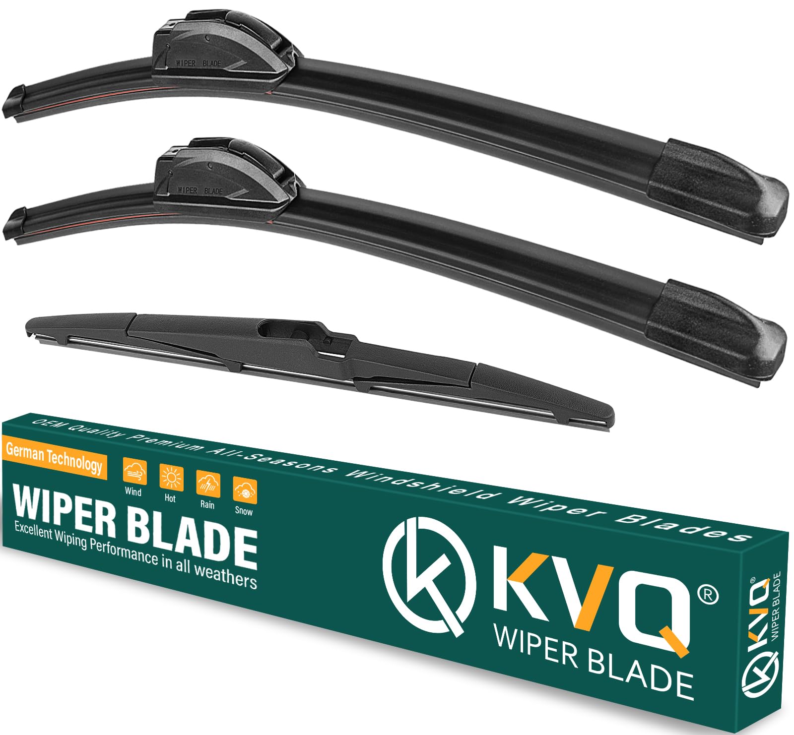 Windshield Wiper Blades Replacement for Kia Sportage 2017-2022, Kia Sorento 2016-2020, Hyundai Santa Fe 2019-2023 Original Factory Quality Front Rear Wiper Blade Set - 26" 16" 11" (Set of 3)