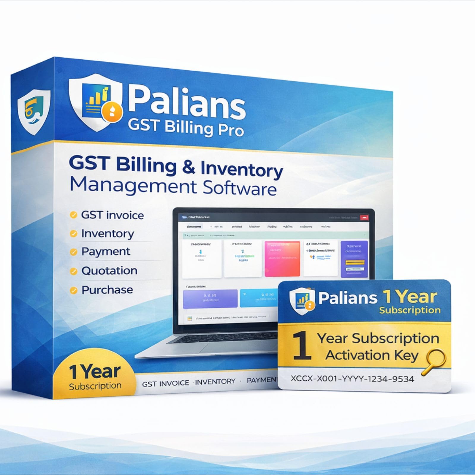 Palians GST Billing Pro, 1 Year Subscription, Web-Based Software, Invoice and Inventory Management, GSTR-1 and 3B Ready, for Small Business