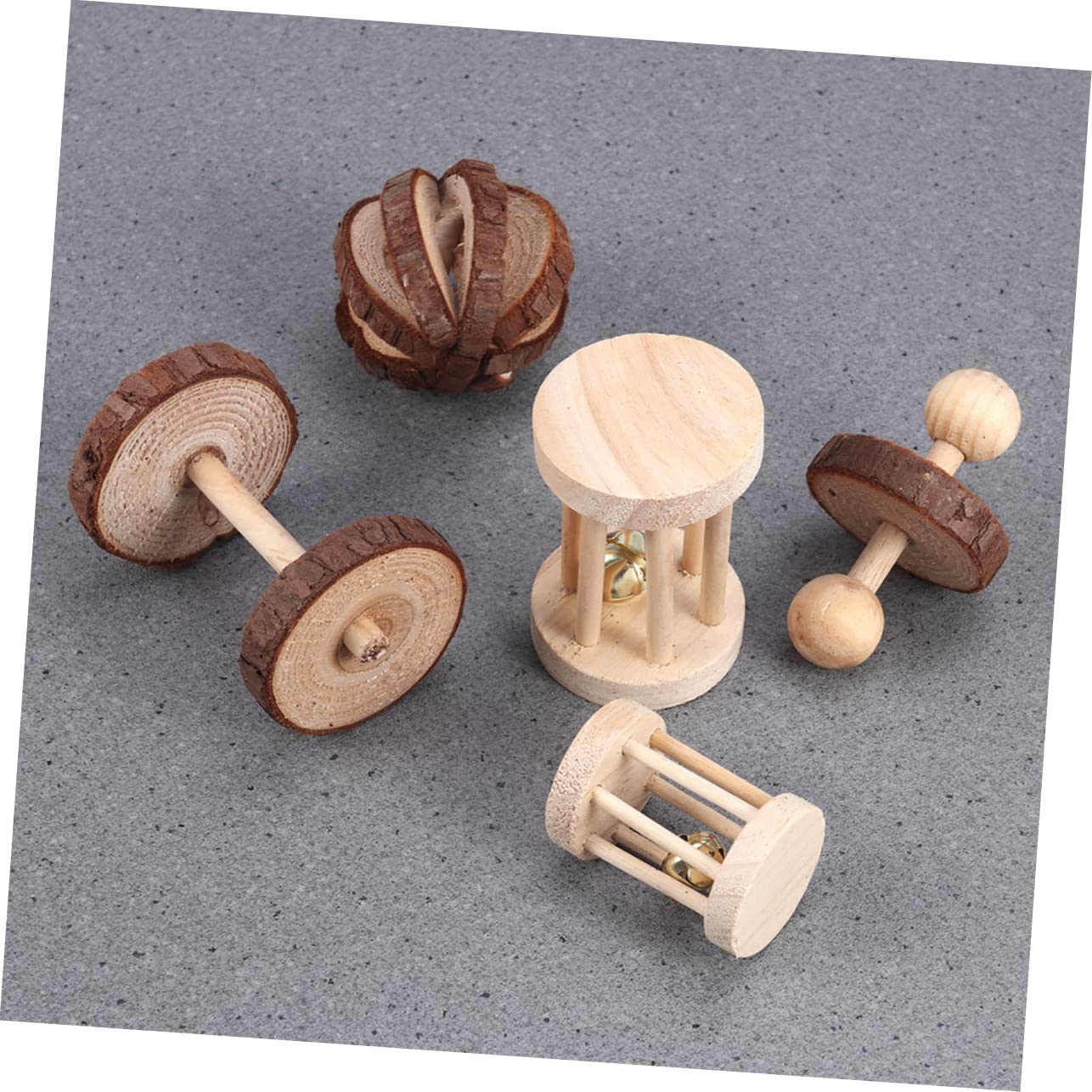 Mipcase 3 Sets Interaktives Spielzeug Für Haustiere Kauspielzeug Aus Holz Für Hamster Chinchillas Meerschweinchen Papageien 6 Stück * 3