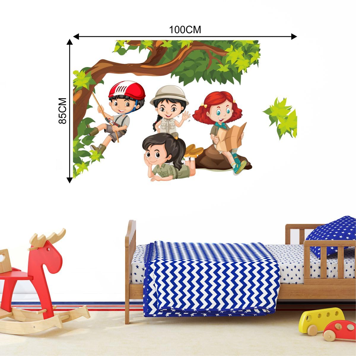 Rawpockets Decal ' Kids Activity ' (Material - PVC Vinyl Matte Finish, Wall Coverage Area - Height 85cm X Width 100cm) (Pack of 1) Wall Sticker 2