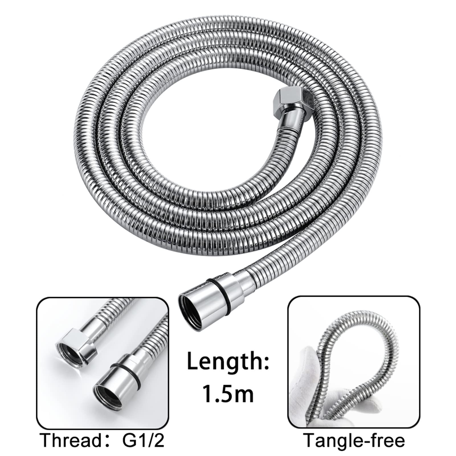 Soffione doccia portatile ad alta pressione con barra di scorrimento regolabile, kit doccia a parete, tubo flessibile, perfetto per docce esterne e uso domestico