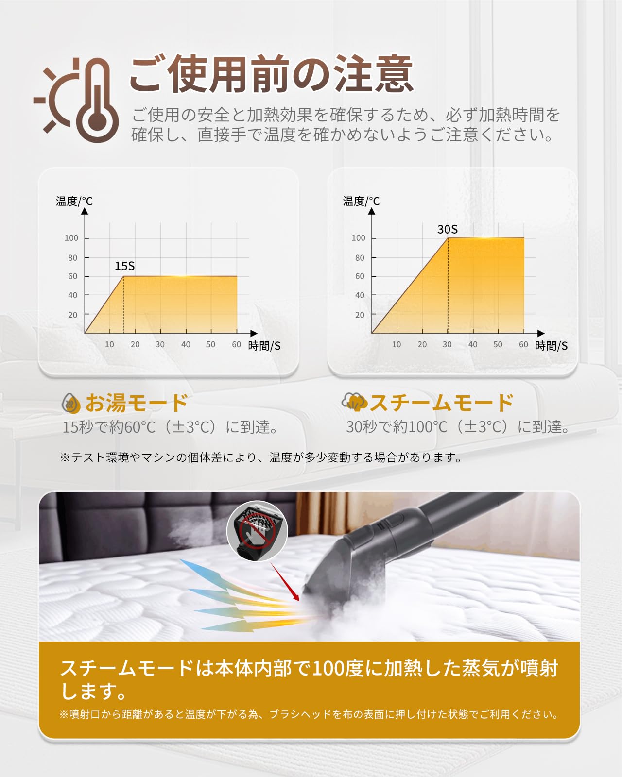 Amazon | 【100℃高温蒸気×16000Pa超強吸引力】SOLEMOOD カーペット 