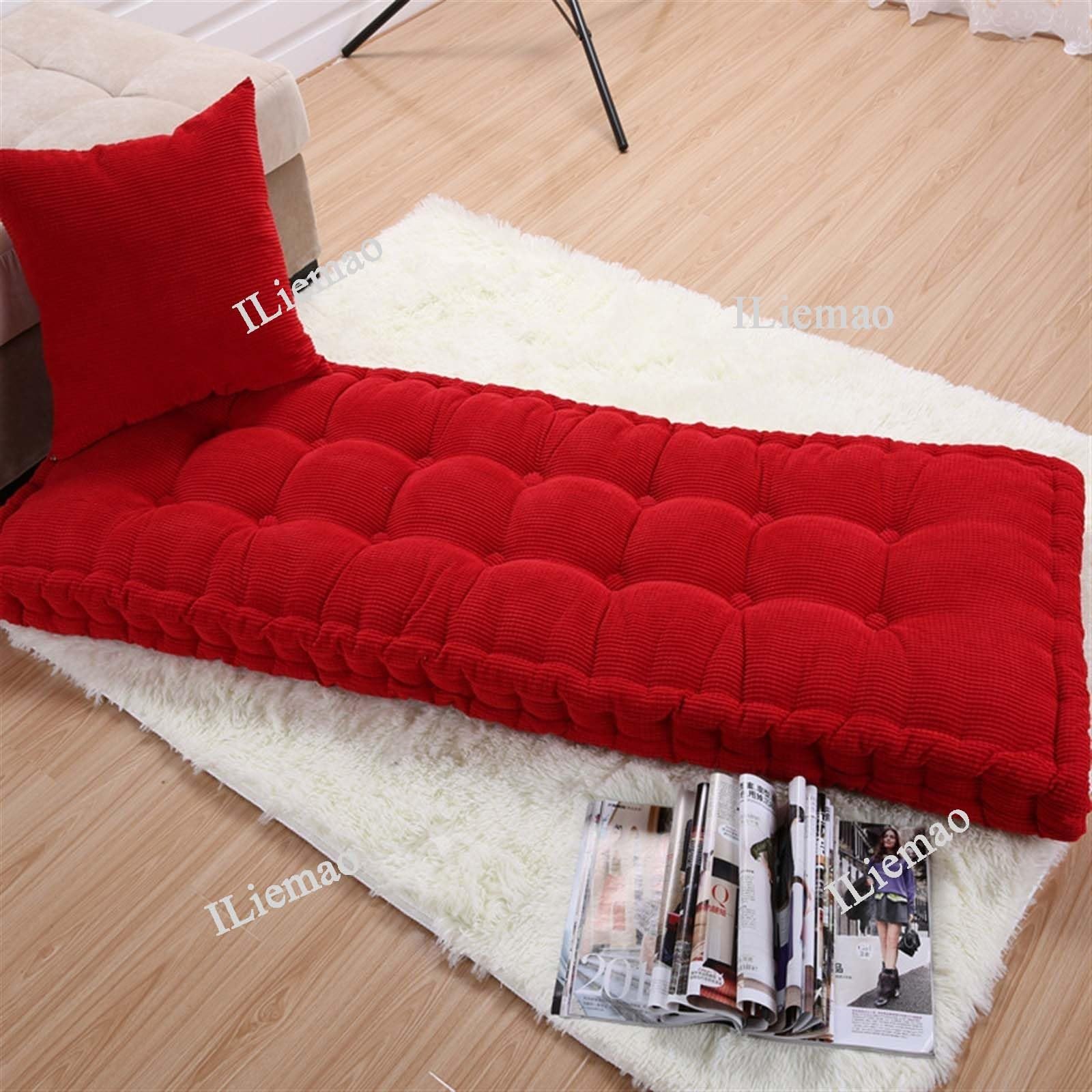 1 Seater 2 Seater Porch Swing Cushion Bench Cushion Outdoor Indoor 120cm 150cm 3 Seater 100cm 140cm 240cm Garden Cushions 50x50 Reversible Chair Pad 40x40 Cushion for Office Chair Garden Bench(Red 1N - Image 8