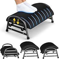YEASHEIN Adjustable Ergonomic Under Desk Footrest - 6 Positions Memory Foam Foot Rest for Office, Home, Gaming, Relieves Leg Back Pain
