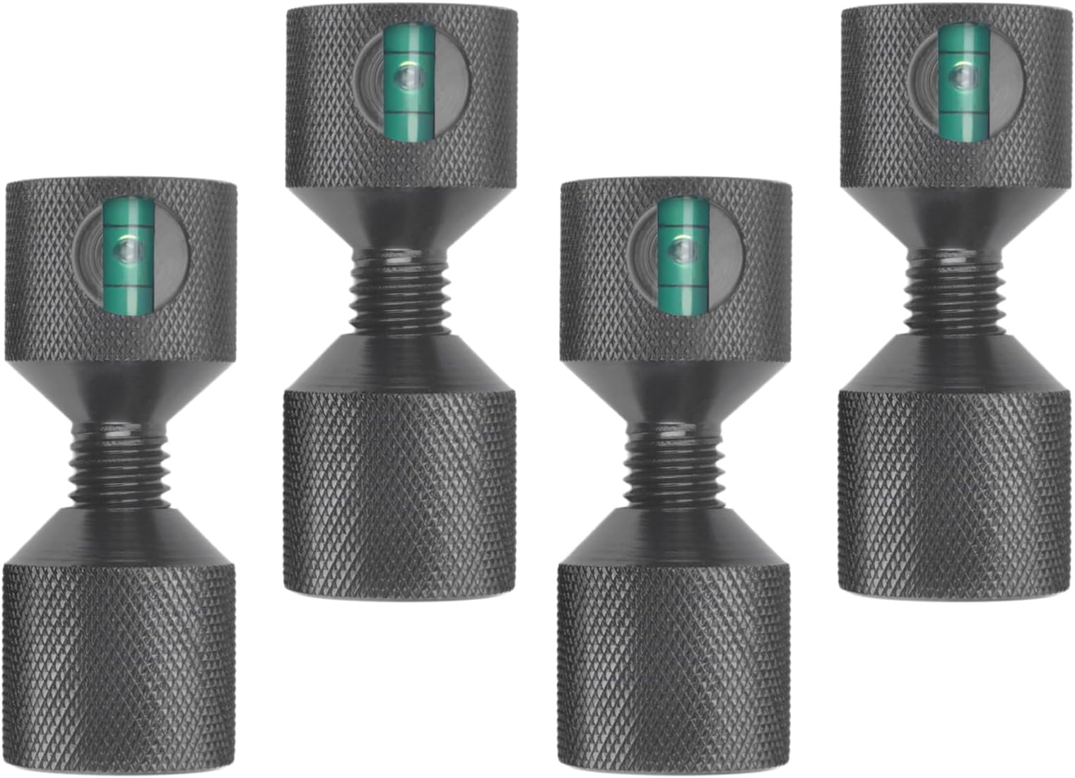 1-1/8" Two Hole Pins Built-in Level 6061 Aluminum 2 Hole Flange Alignment Pin with Anodized Oxide Black Finish 4Pcs