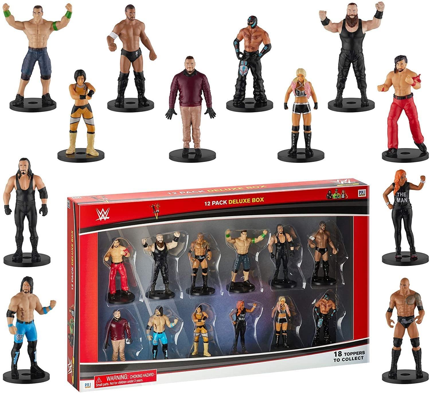 P.M.I. WWE Wrestling Superstar Pencil Toppers Set - WWE Characters Superstars for Writing, Party Decoration or Gifts from PMI (Deluxe - A)