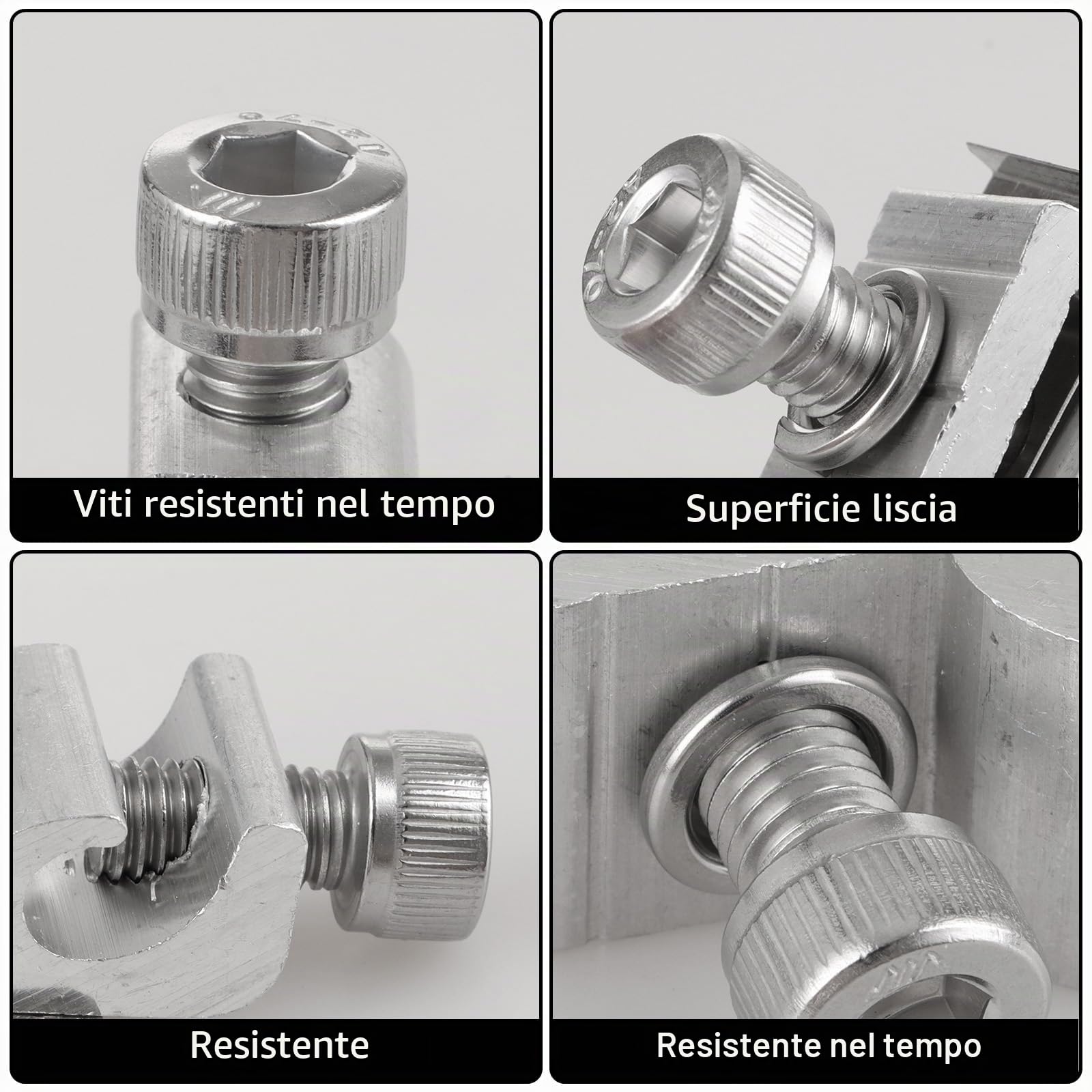 YOUNTHYE 22 Pezzi Morsetto Di Messa A Terra, Capocorda Di Messa A Terra Standard Per Pannelli Solari, Supporto Per Moduli Fotovoltaici, Alluminio Nichelato, Argento