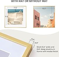 Vista 221 de Fun Memories Portarretratos de metal de 16 x 20 pulgadas con paspartú de 11 x 14 pulgadas, acabado de aluminio cepillado, parte delantera de vidrio