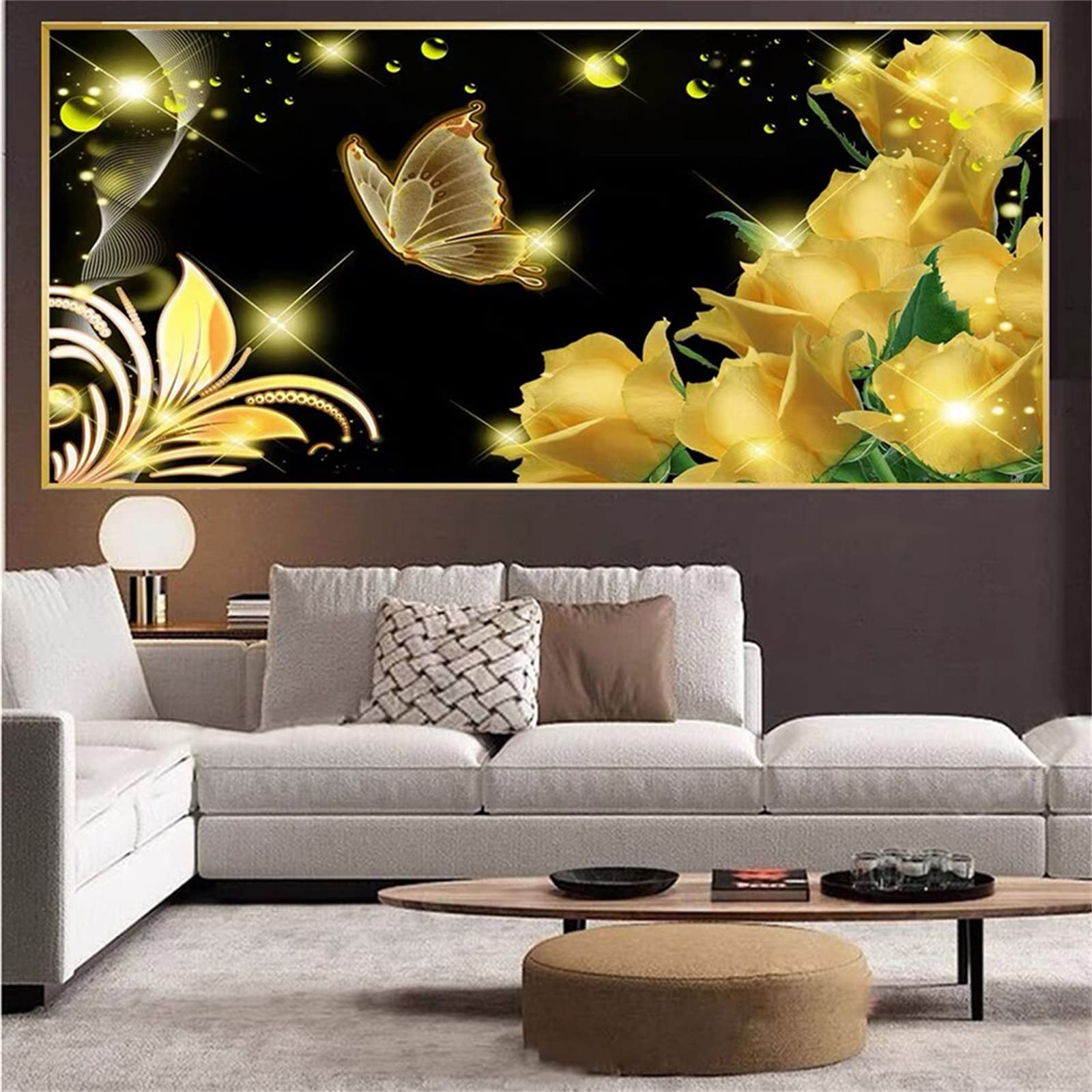Peinture Diamant Grand Format 40x50 Cm – Roses Or & Papillon – Kit Complet Broderie Diamant Adultes Richesse & Amitié Peinture Diamant Grand Format 40x50 Cm – Roses Or & Papillon – Kit Complet Broderie Diamant Adultes Richesse & Amitié