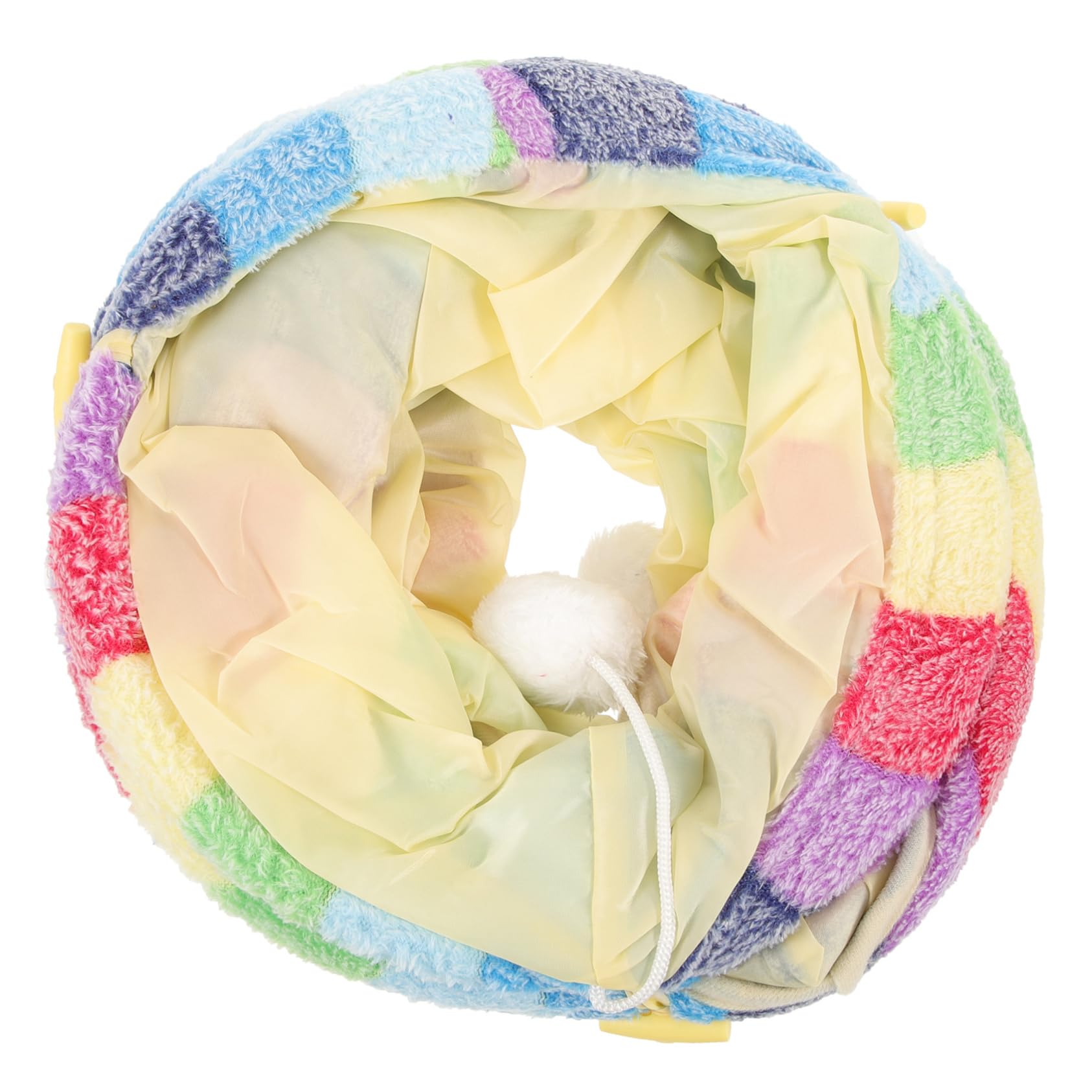 Faltbarer Katzentunnel Spielzeug für Katzen, Flanell, 1 Stück, Regenbogen