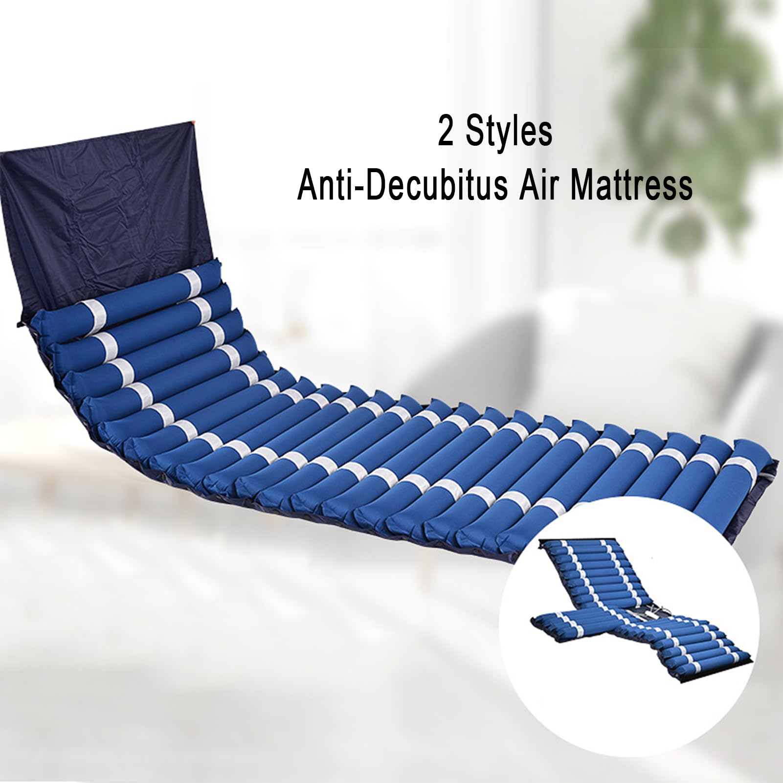 Materasso Antidecubito,Materasso Antidecubito ad Aria Alternata Con Compressore Silenzioso,Nylon,22 celle d'aria,Larghezza 90 cm,Materasso Antidecubito Gonfiabile con Compressore Regolabile (B)