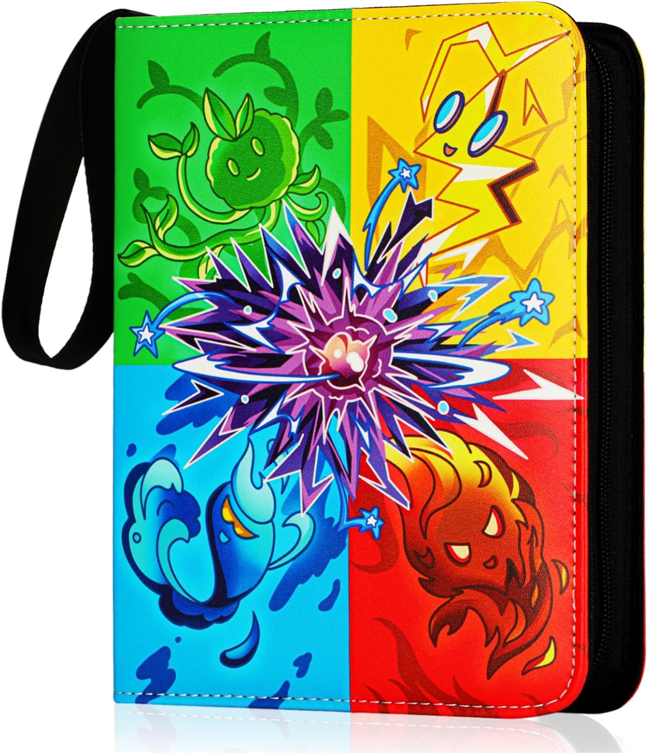 9 Pocket Card Binder for Cards, Trading Card Binder Fits 900 Cards with 50 Removable Sleeves, Zipper Card Holder Case Album Book for Boys Girls Toys Gift