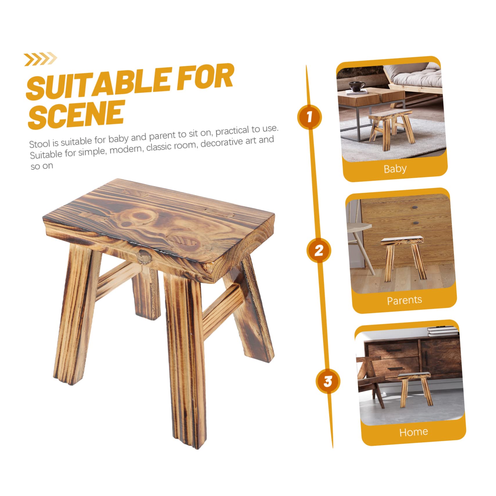 Holzhocker Aus Massivholz rutschfest Kleiner Tritthocker Für Kinder Und Haushalt Stabil Mit Glatter Oberfläche