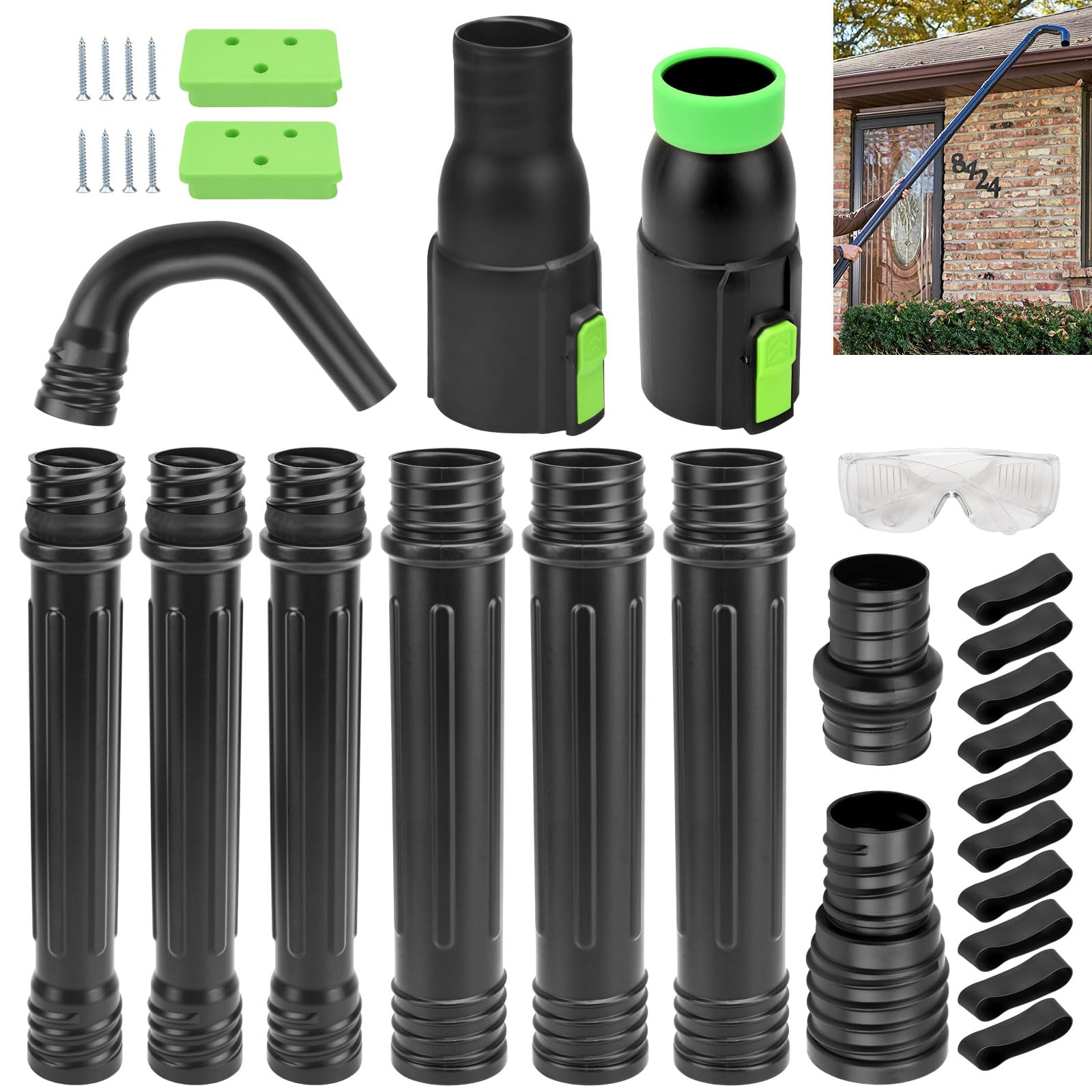 Kit de accesorios de limpieza de canalones - Reemplaza AGC1000, compatible con sopladores de hojas EGO LB5300, LB5750, LB5800, LB6150, LB6500, LB6700 y LB7650