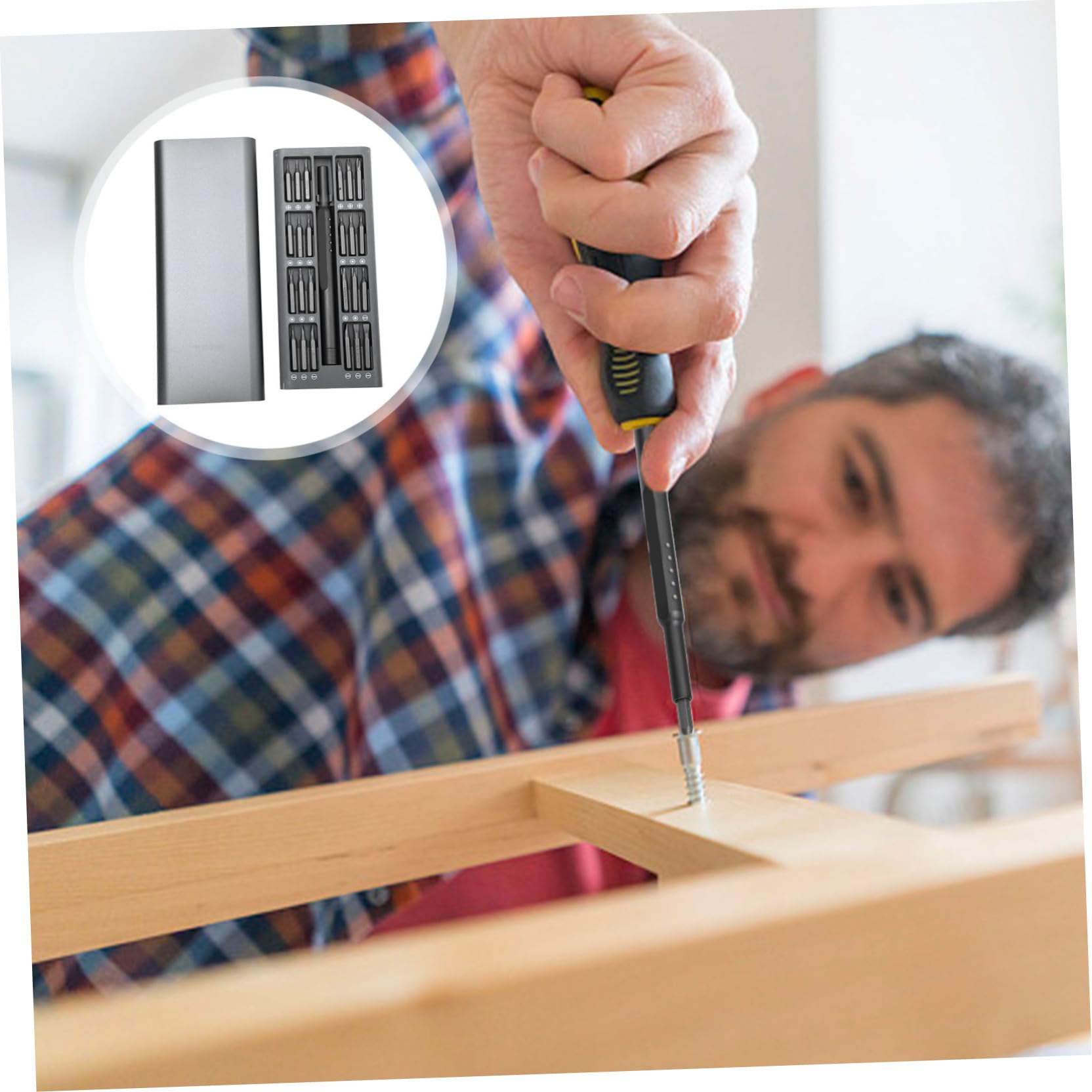 Holibanna 1 Imposta 48 1 Set di cacciaviti autista chiave Testa piatta magnetico multi meccanico kit cacciavite per elettricista cacciavite combinato strumento acciaio s2 Nero