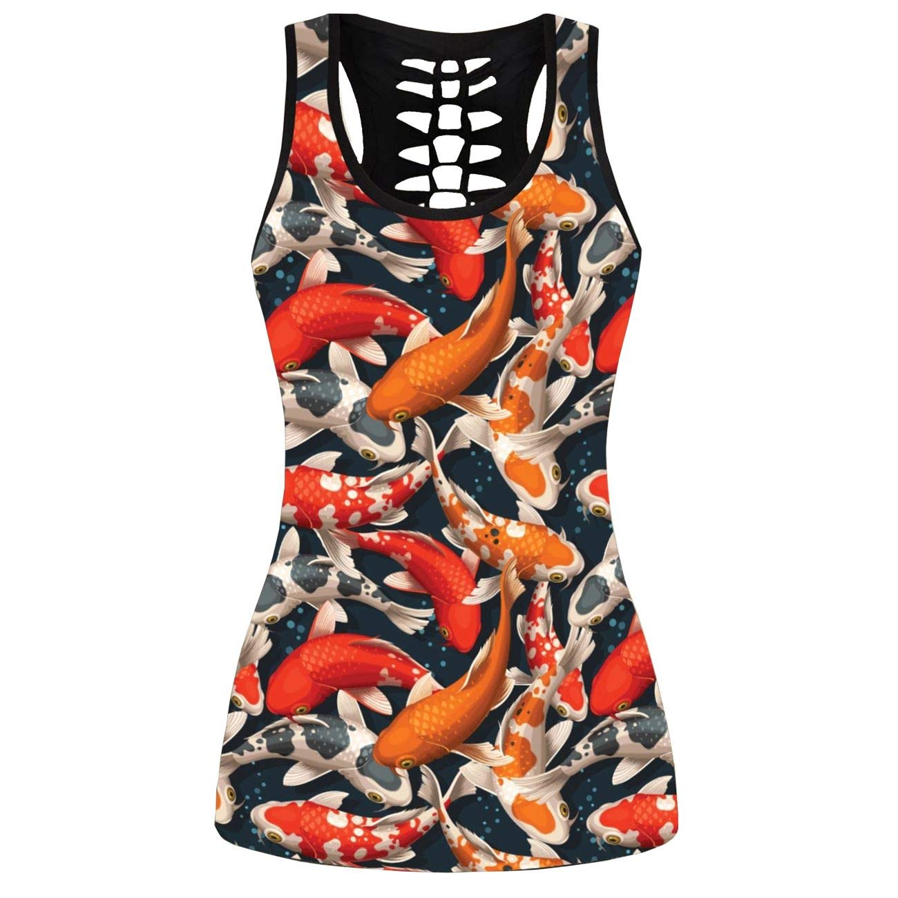 DRZHEAM Women’s Sugar Skull Yoga Outfits for Women 2 Piece Sets, Summer Tank Tops Leggings Workout Activewear for Girls