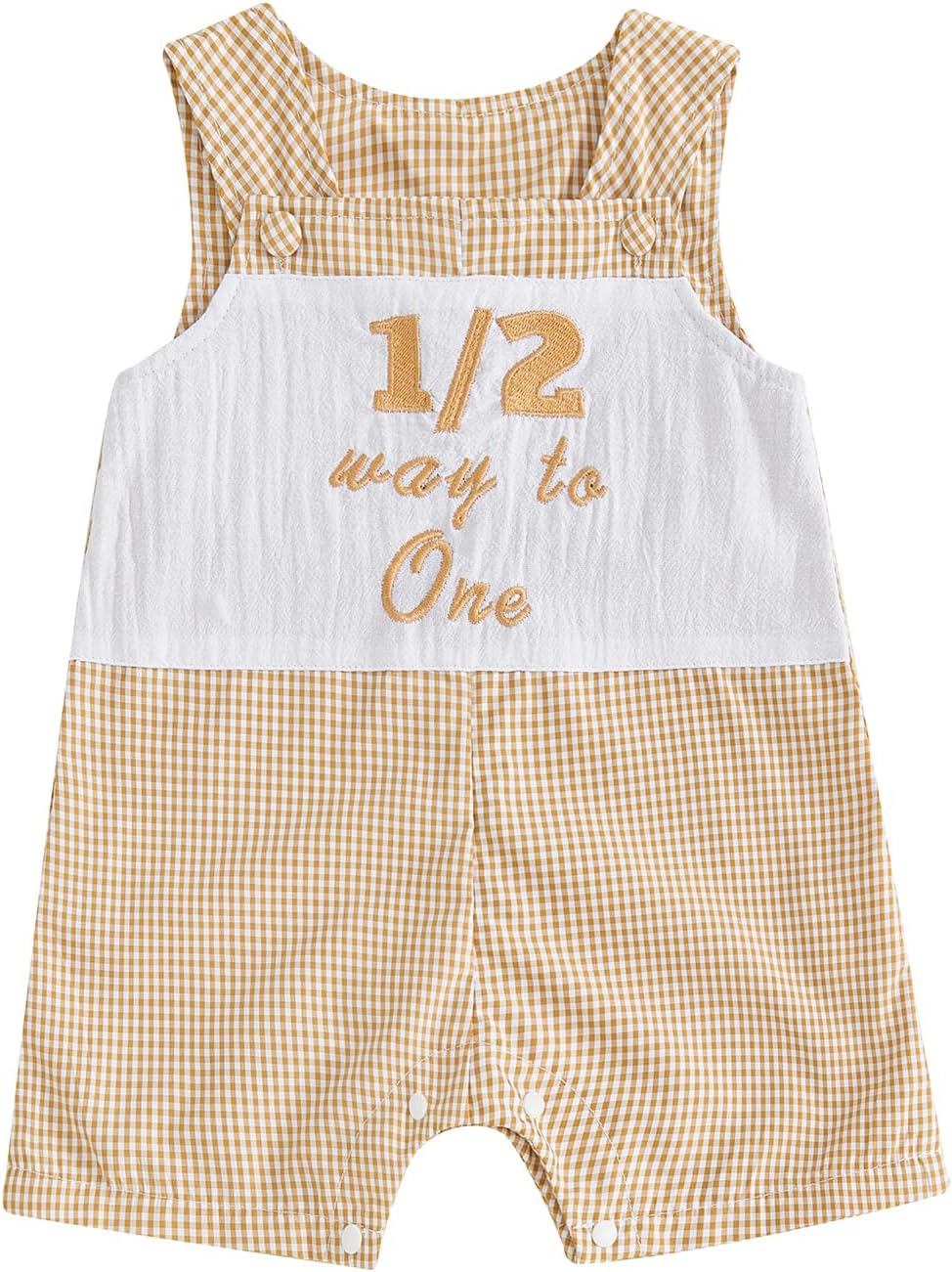 Infant Baby Boy Half Birthday Outfit 1/2 Way to One Sleeveless Romper Jumpsuit Half Year Birthday Clothes