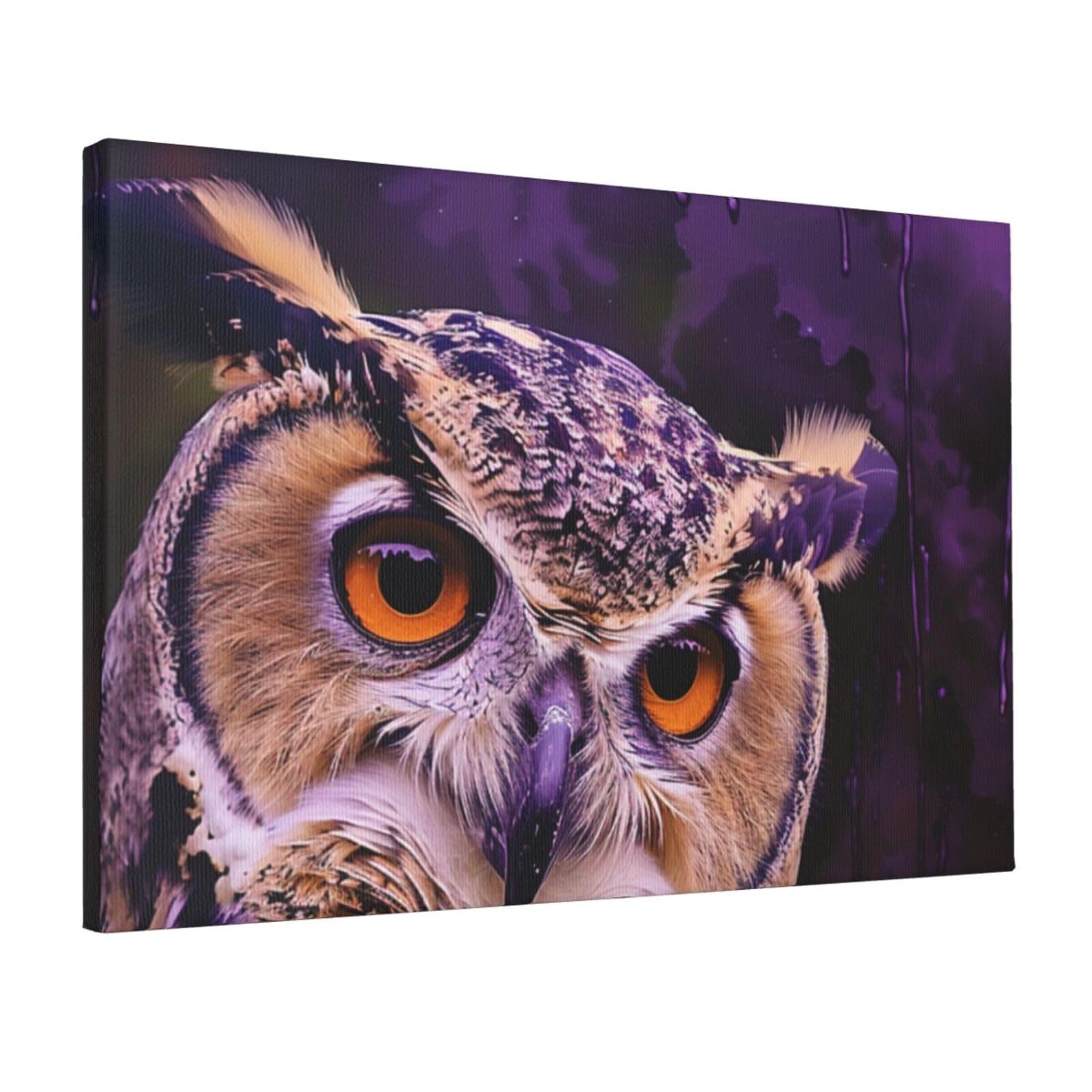 YKLJG Purple Printed Wall Art Canvas Prints 45x30 CM Wooden Framed Picture Painting Artwork for Bedroom Kitchen Home Office Decor