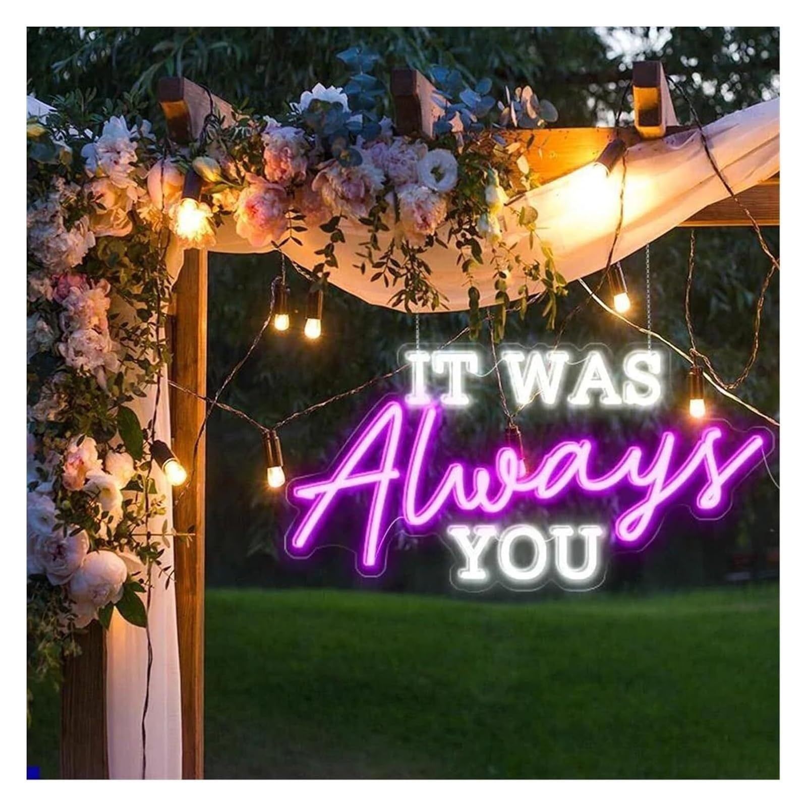 Segno di luce al neon Insegna al neon "Sei sempre stato tu" per la proposta di matrimonio