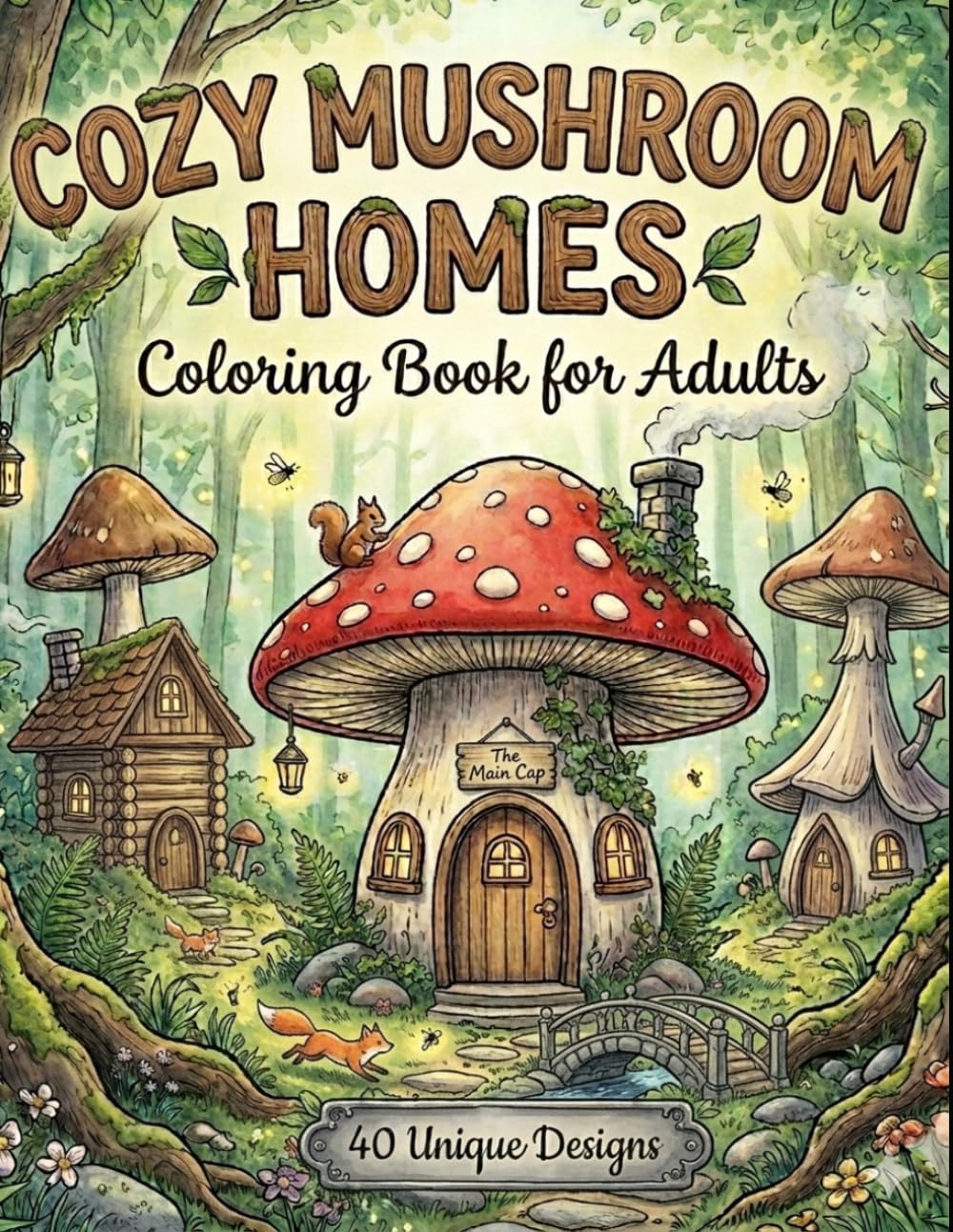 Cozy Mushroom Homes Coloring Book for Adults: Cute & Whimsical Fantasy Cottages, Relaxing Woodland Scenes for Stress Relief and Mindful Coloring (Cozy Escapes Coloring Book Series)