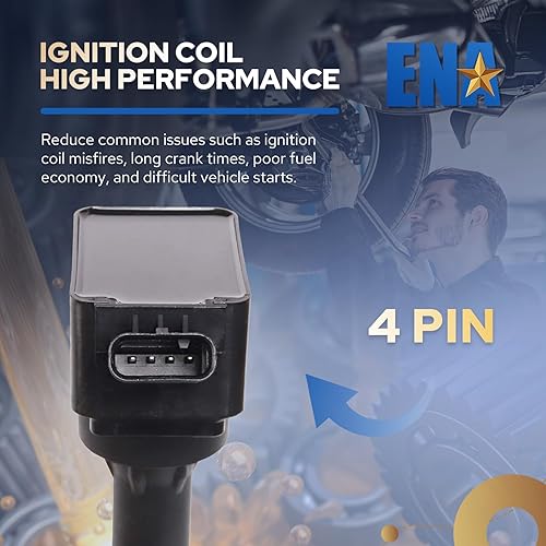 Miniatura 8 de ENA Juego de 4 bobinas de encendido compatibles con Kia Hyundai Kona Elantra Optima Veloster Sonata Forte 2016 2017 2018 2019 2020 2.0L L4 reemplazo