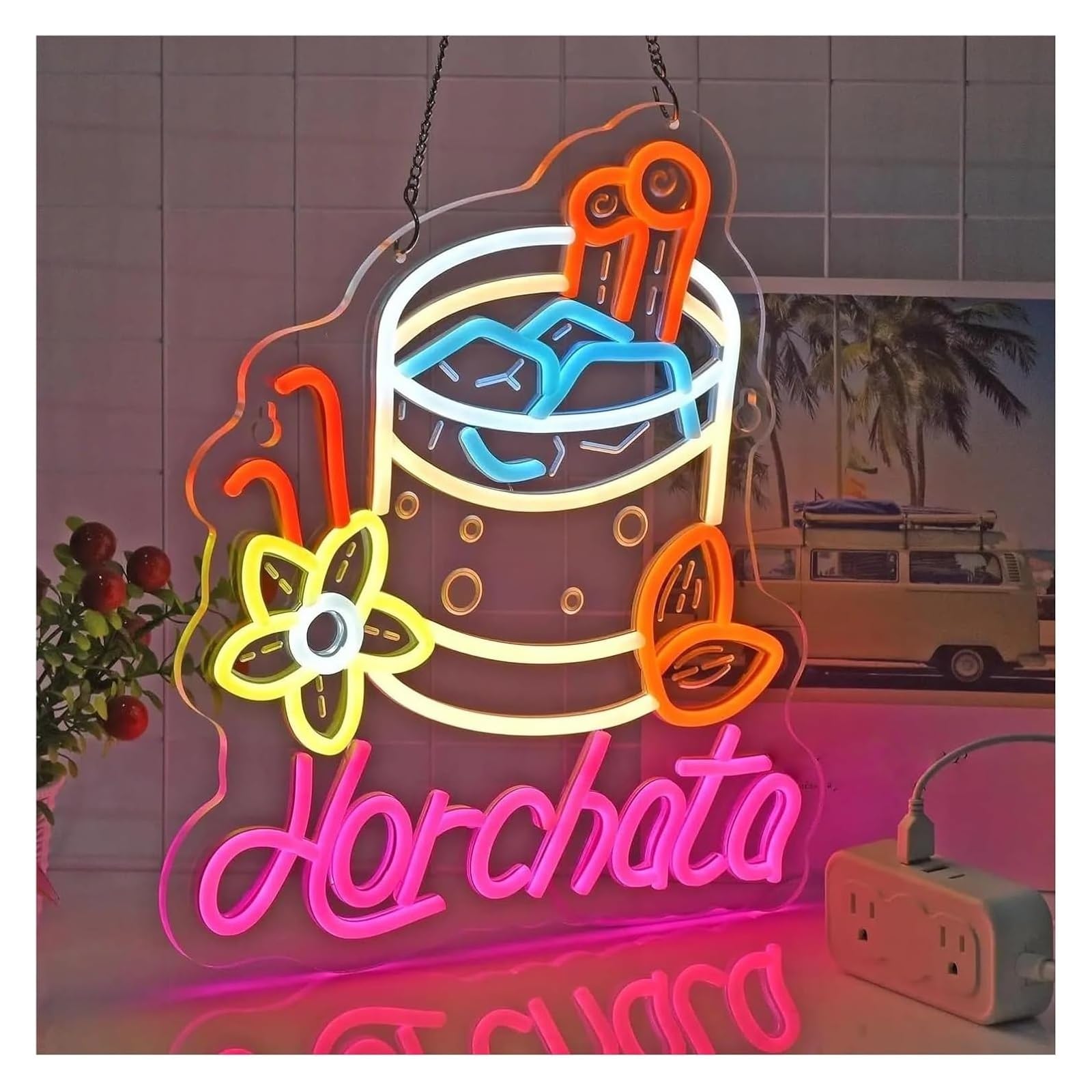 Generico Horchata per insegna al neon a LED dimmerabile per ristoranti messicani, negozi, bar, pub e cibo