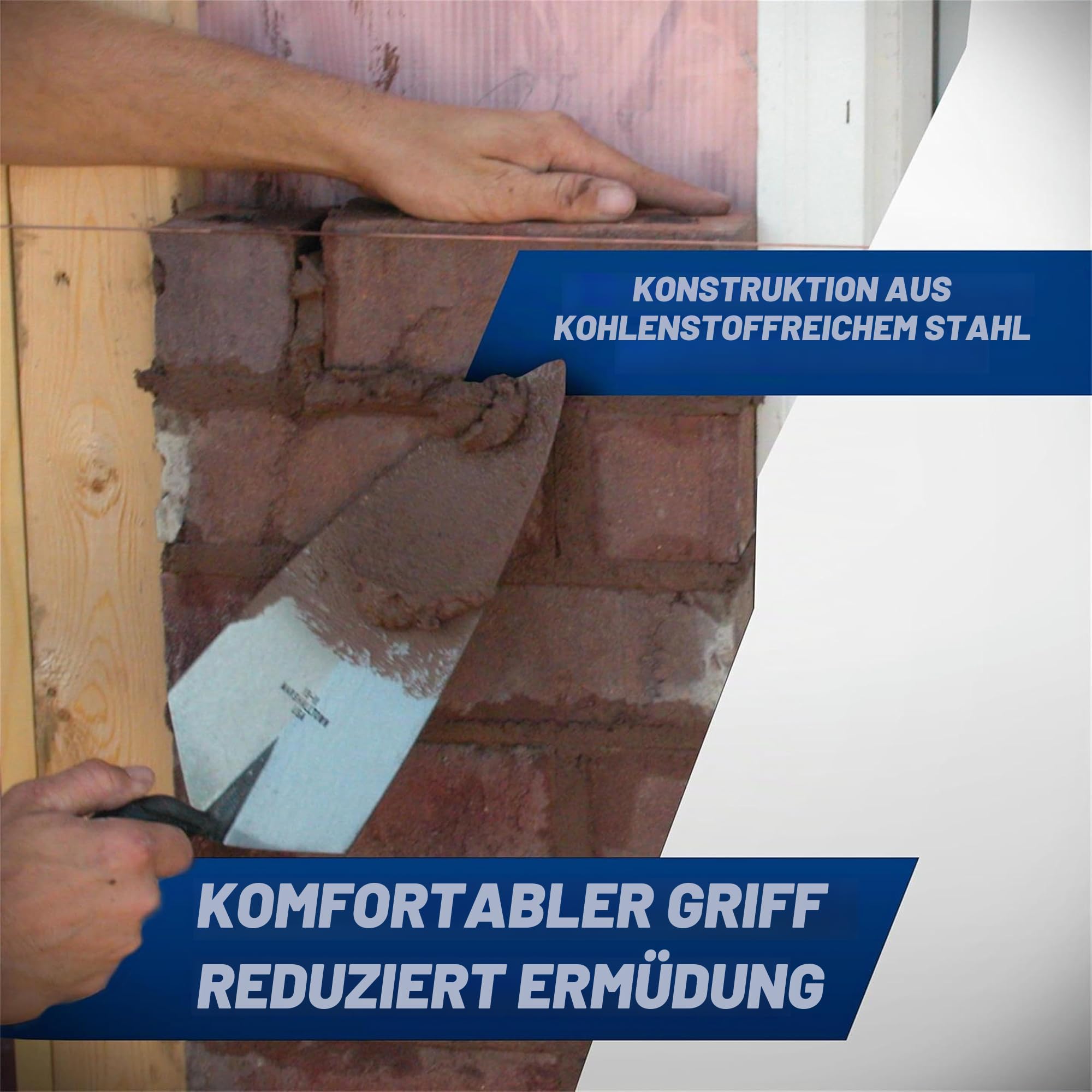 Marshalltown Maurerkelle Philadelphia Style mit Durasoft Griff aus Carbonstahl, Maße: 279x140 mm