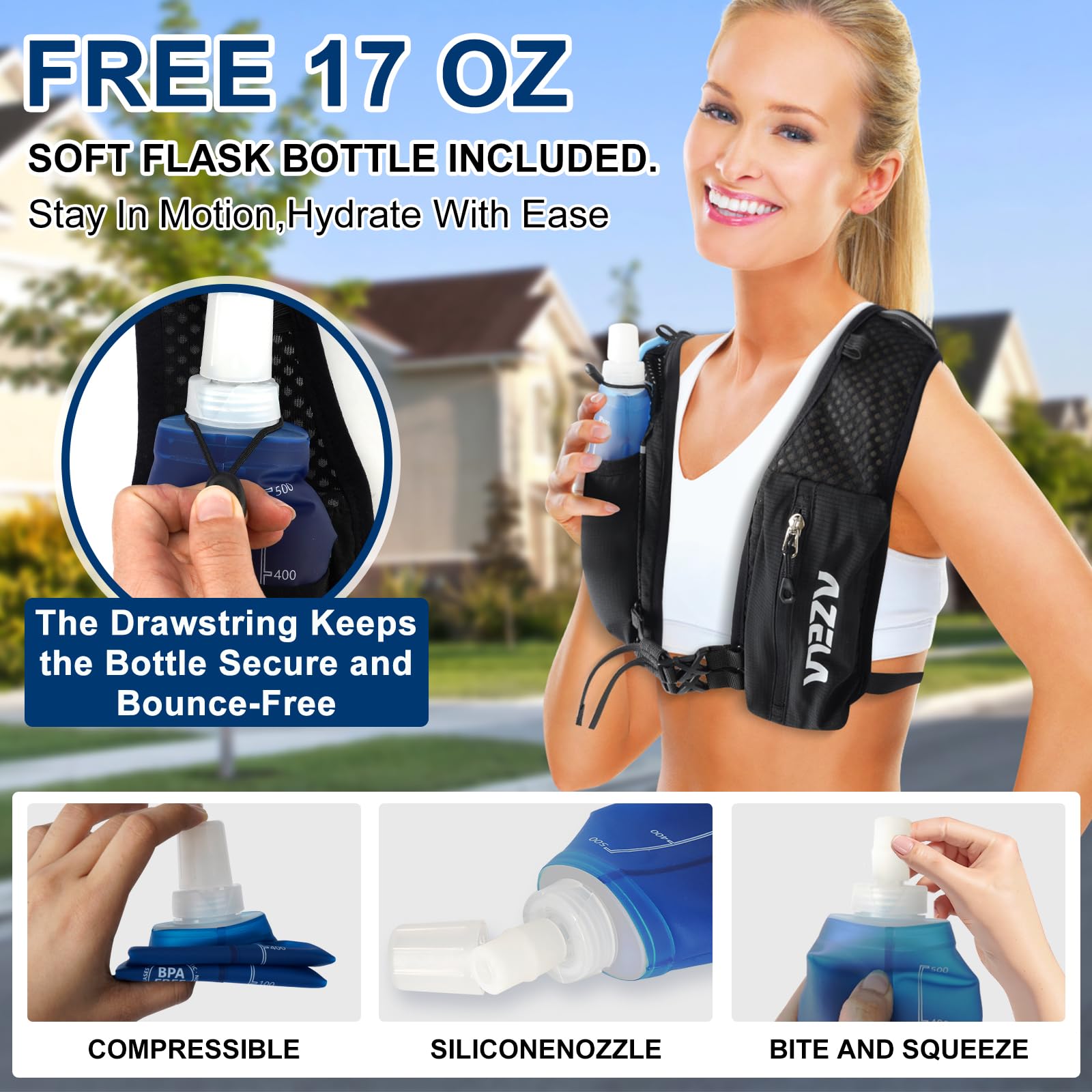 Gilet Corsa ECOHUB 2L - Zaino Idratazione Professionale Trail Running