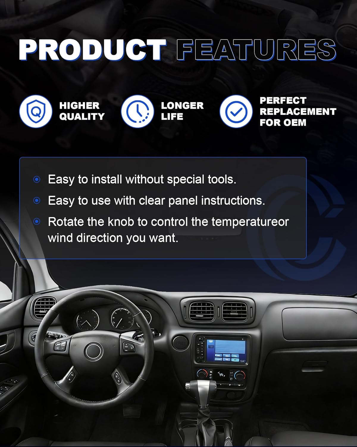 Chevy GMC C/K 1500 2500 Upgraded Climate Control Module A/C Heater Air Conditioning Panel Compatible with 1996-1999 Chevy C1500/C1500 Suburban, 1998-2000 Tahoe GMC Yukon ＆ More, 599-006