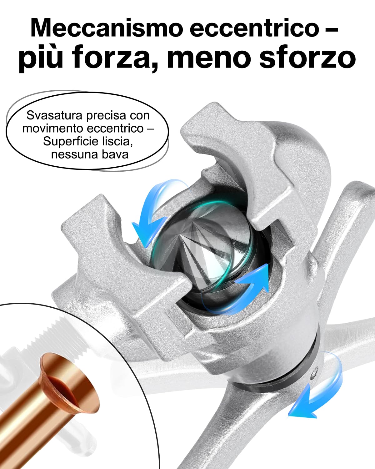 Cartellatrice per Tubi in Rame 3/16"-3/4" Svasatura 45° Acciaio 45# Manico a T Scorrevole