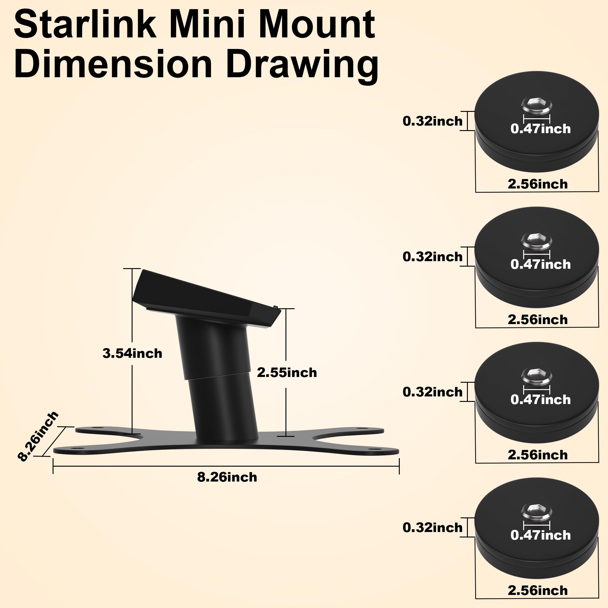 Soporte magnético para coche Starlink Mini, soporte de base Starlink, para coche/caravana/barco, soporte magnético Starlink (fuerza de tracción de 220 libras)