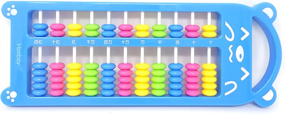 Honbay Cartoon Bear 11 Digits Plastic Chinese Abacus Soroban Arithmetic Tool Calculating Tool, Random Color