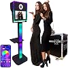 Portable Camera Mirror Photo Booth for with 15.6 Inch Touch Screen Selfie Photobooth Machine DSLR Booth with Flight Case for Wedding Party Event (Black Machine, 15.6 Inch Photo Booth Machine)