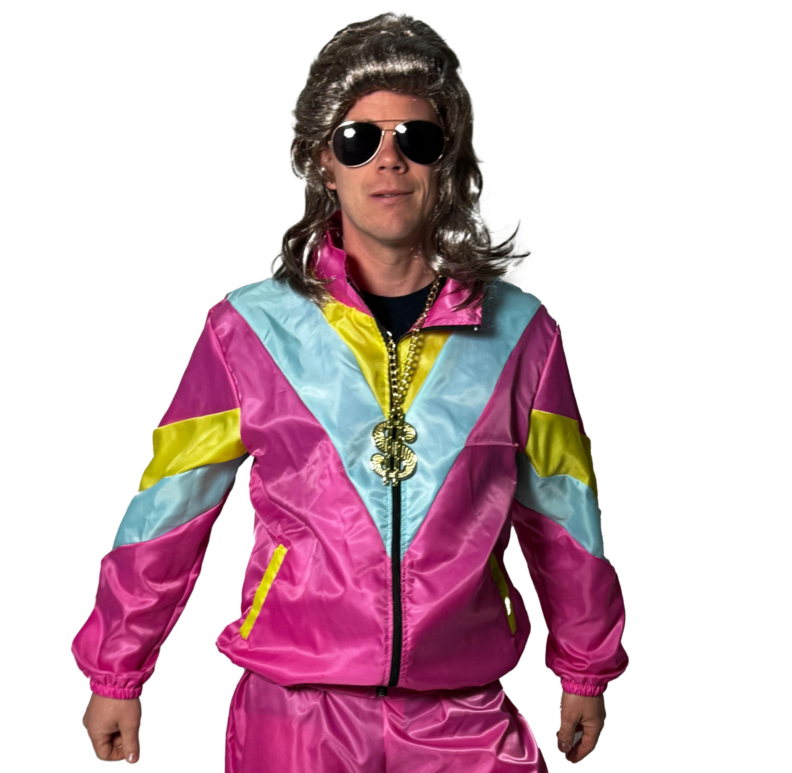 Foxxeo 80er Jahre Kostüm Trainingsjacke für Herren - Größe S-XXXXL