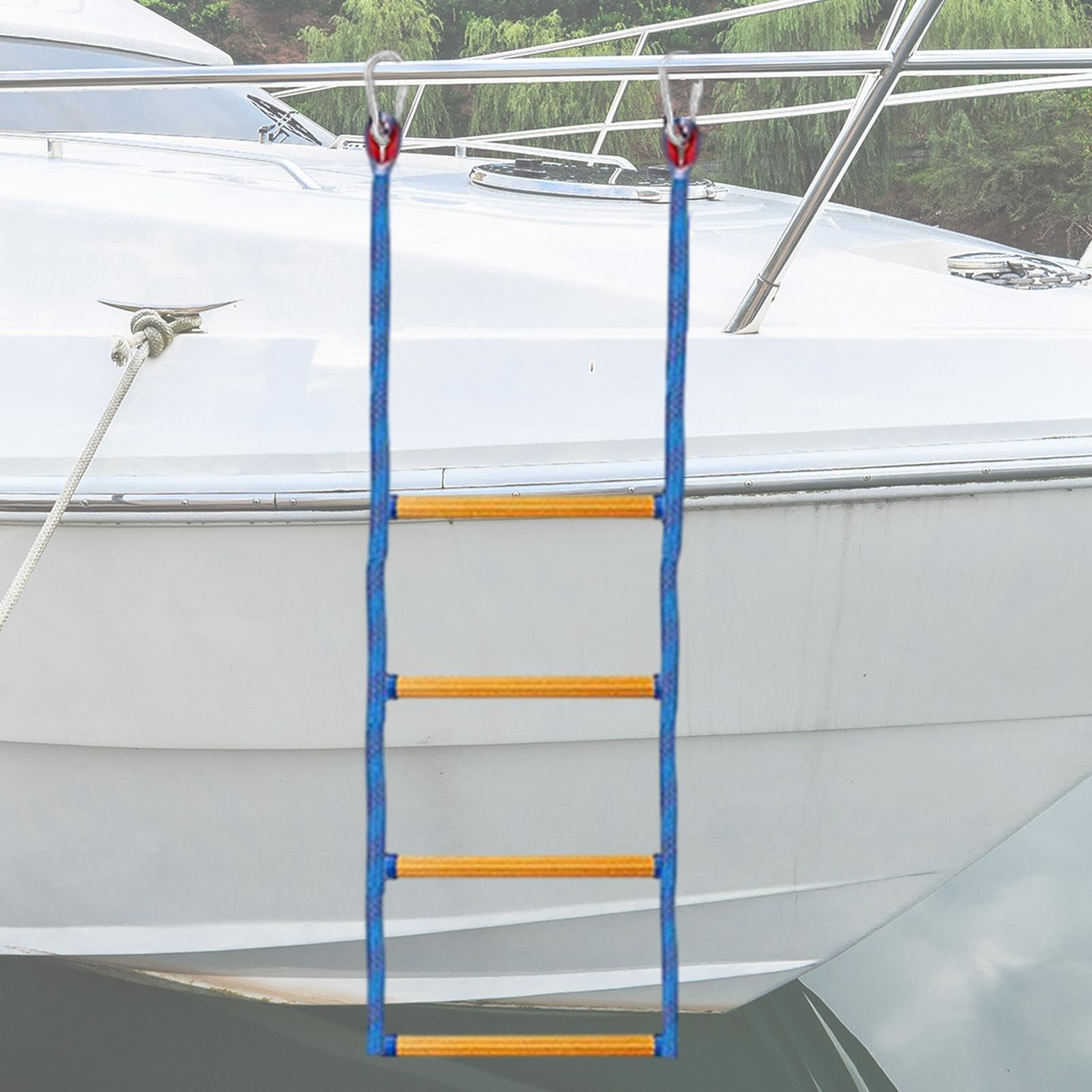 Escalera De Cuerda Para Barco Seguridad Inflable Plegable Portátil Embarque