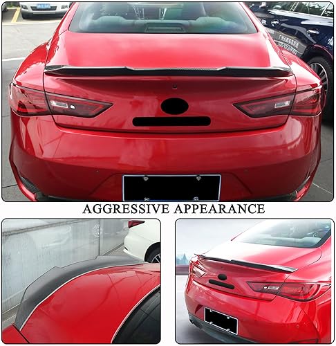 Miniatura 3 de MCARCAR KIT Alerón de maletero de fibra de carbono real para Infiniti Q60 Q60S Coupe 2017-2023 Tapa trasera de arranque Highkick Wing Lip Factory