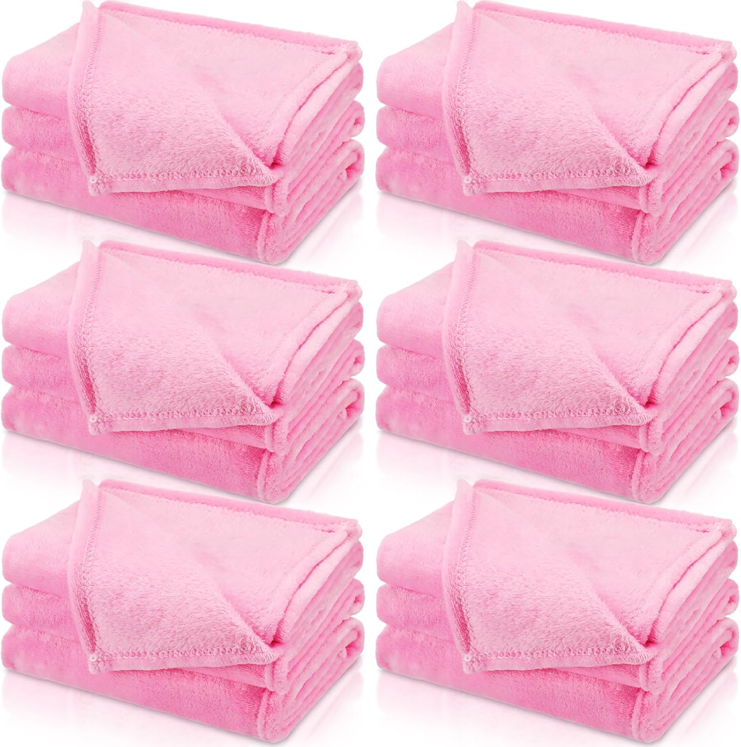 6 Pcs Fleece Blankets for Girls Sleepover Party Soft Fuzzy Throw Blanket Warm Flannel Blanket for Teenager Spa Party Movie Graduation (Pink,51 x 71 Inch) 51 x 71 Inch Pink