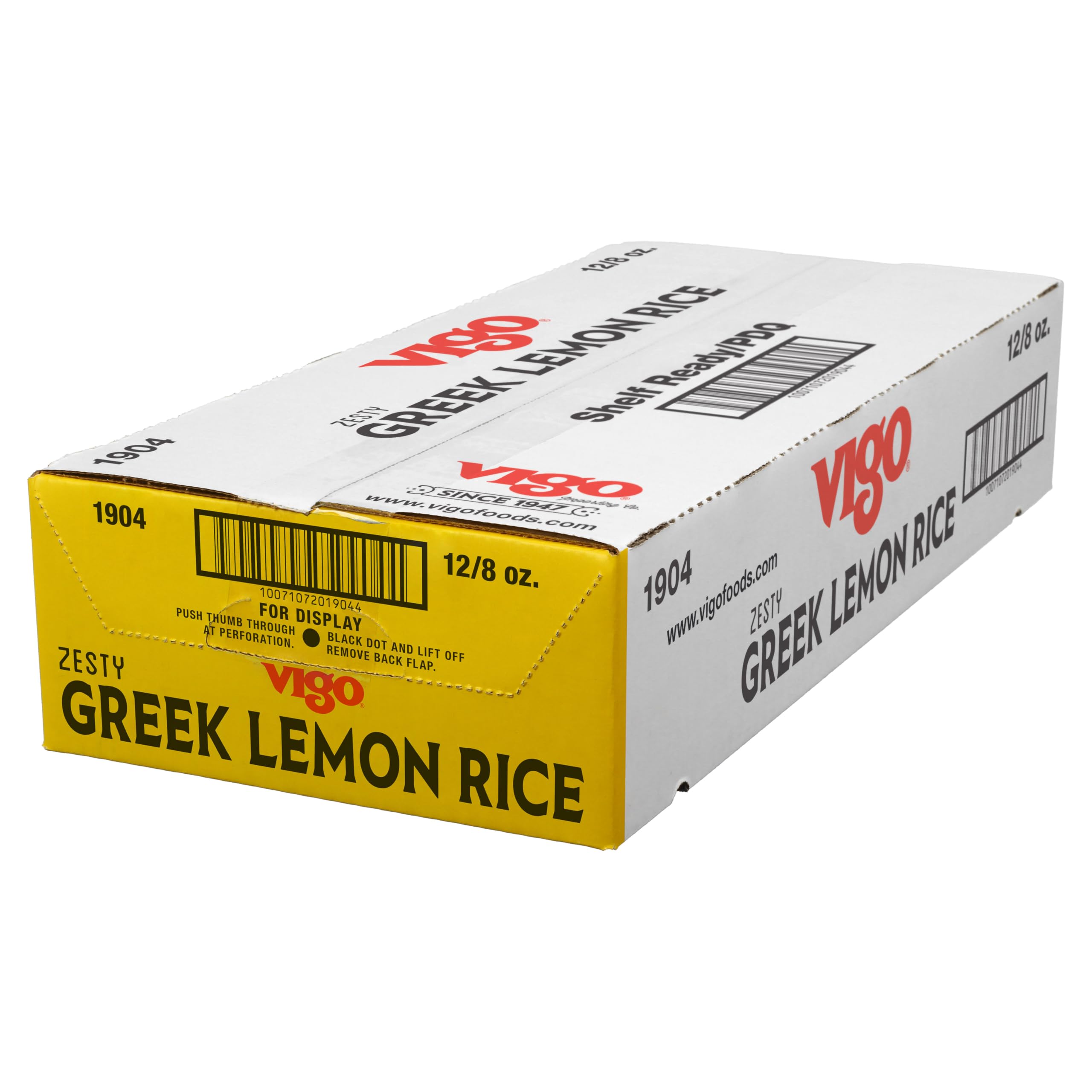 Vigo Authentic Greek Lemon Rice, Fresh Zesty & Fragrant, No Fat, 8oz (Greek Lemon, Pack of 12)