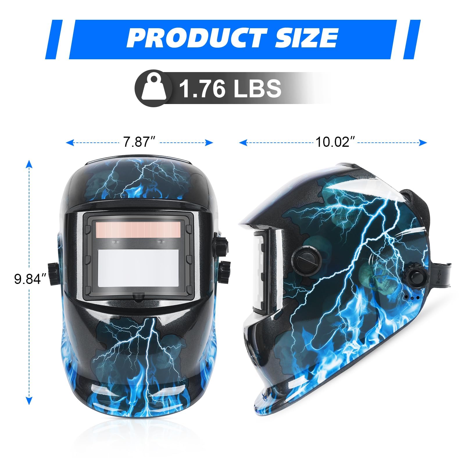 Casco de soldadura, ultraligero, solar, totalmente automático, oscurecimiento, gran campo de visión, máscara de soldadura, protección profesional para TIG MIG ARC (flash)