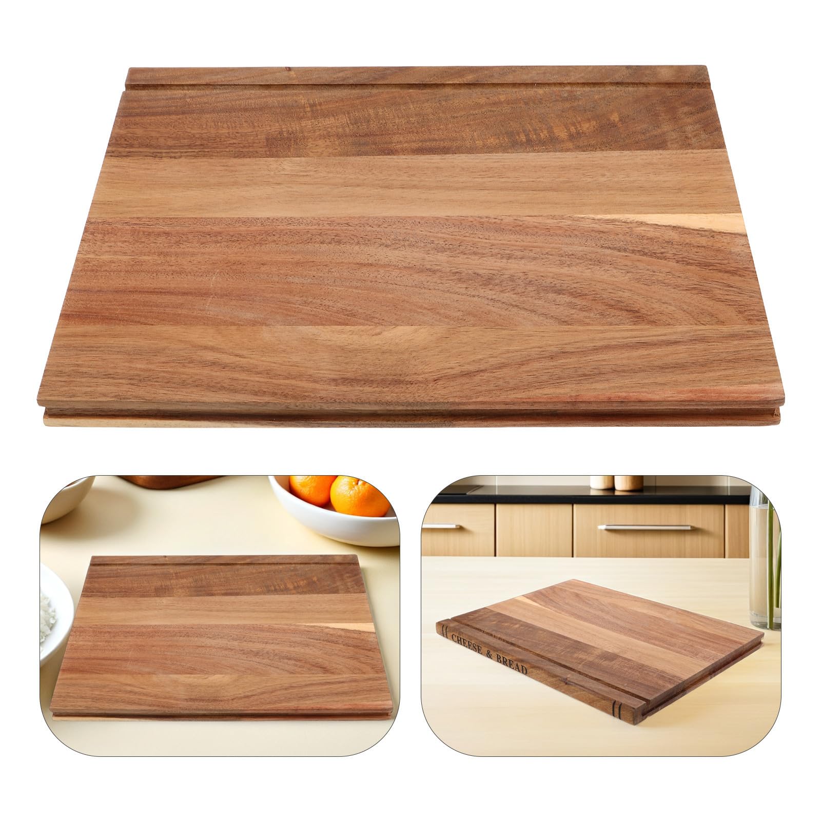 Didiseaon Tagliere a Forma di Libro in Legno Superficie Antiscivolo, Multiuso per Carne e Pasticceria, per Feste e Intrattenimento