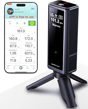 Portable Golf Launch Monitor, Simulators for Home & Training, Mobile Launch Monitor for Golf Swing Analysis, Tracker & Swing Analyzer, Indoor Outdoor Use, Up to 10 Hours Battery Life.