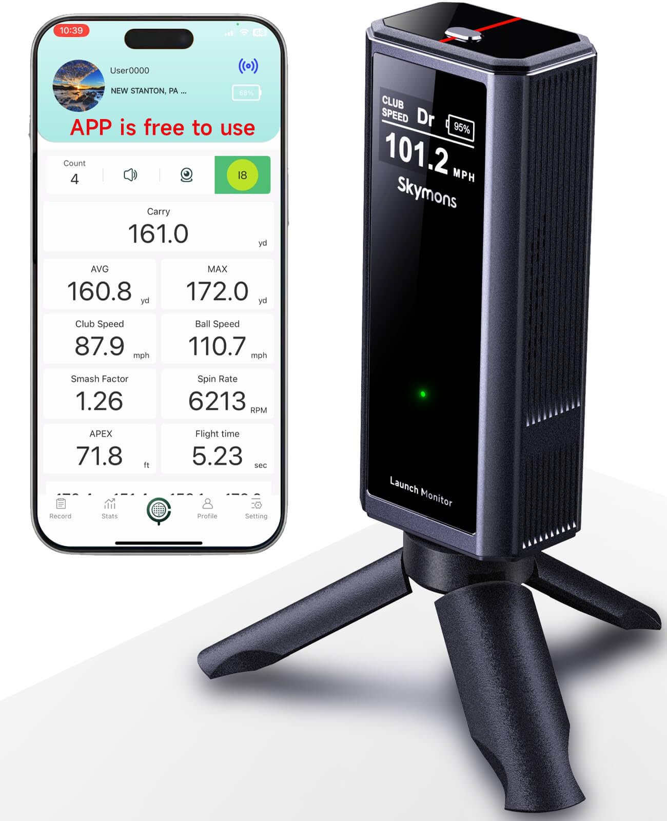 Portable Golf Launch Monitor Simulators for Home Training Mobile Launch Monitor for Golf Swing Analysis Tracker Swing Analyzer
