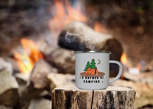 Miniatura 5 de Rogue River Tactical Taza divertida de campamento – Taza de café esmaltada regalo – I'd Rather Be Camping Gear