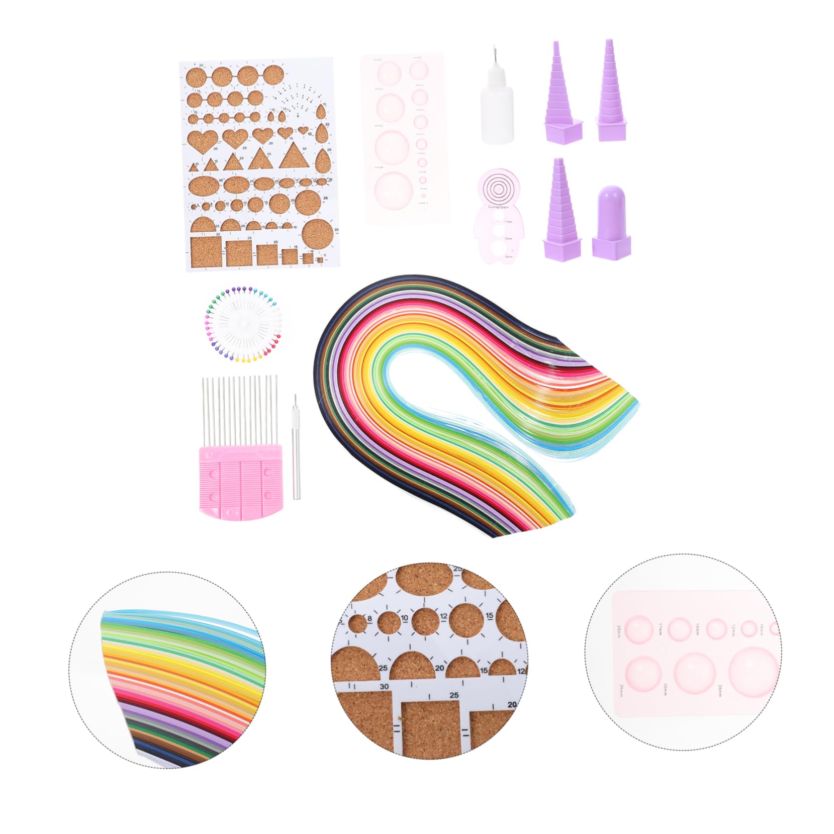 STOBOK Kit Per Quilling Di Carta Carta Artistica Strisce Colorate Per Fai Da Te Strumenti Per Creazione Di Biglietti Di Strisce Per Quilling