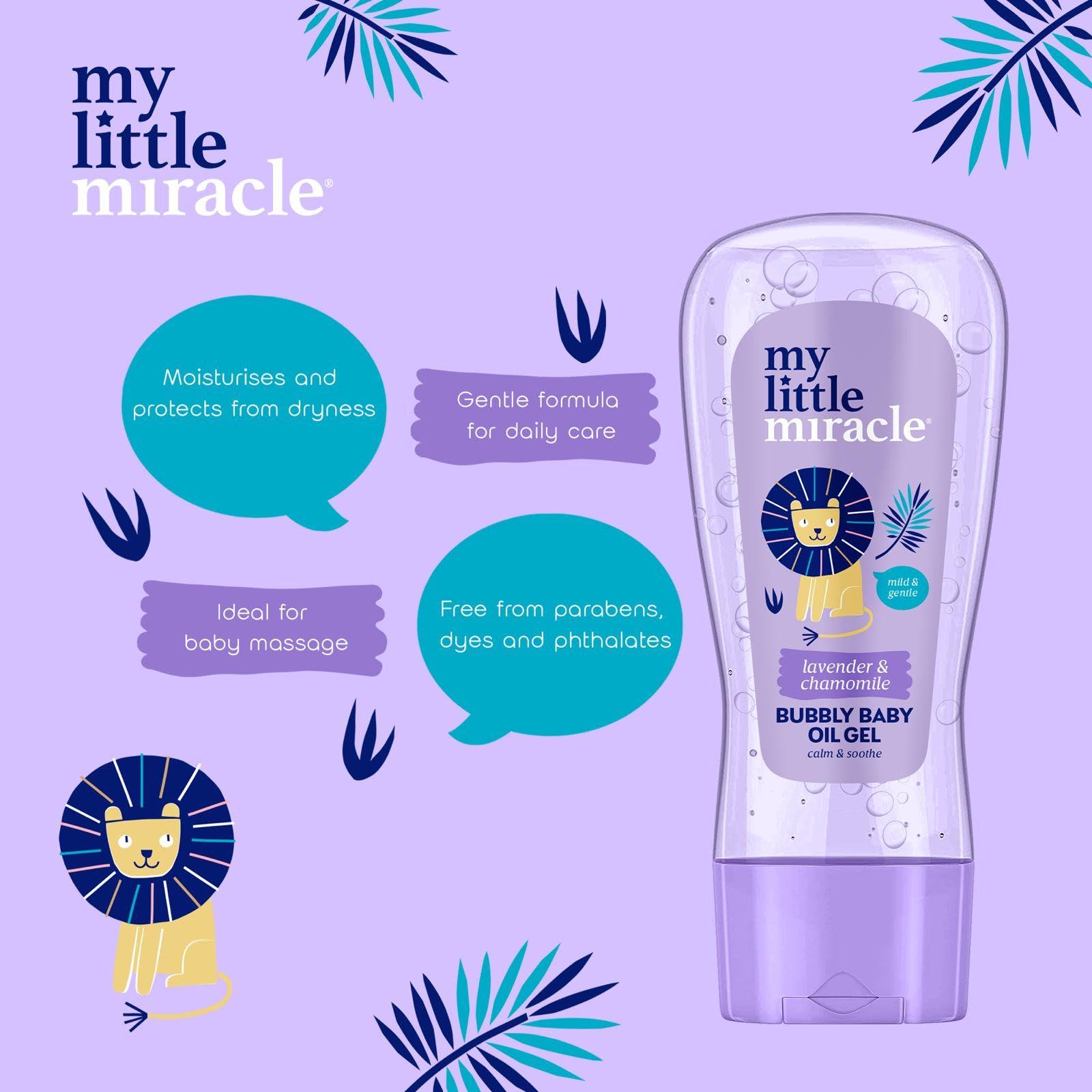 My Little Miracle Bubbly Baby Oil Gel Lavender & Chamomile Ideal for Baby Massage Calming & Soothing, Prevents Dryness 200ml - Image 4