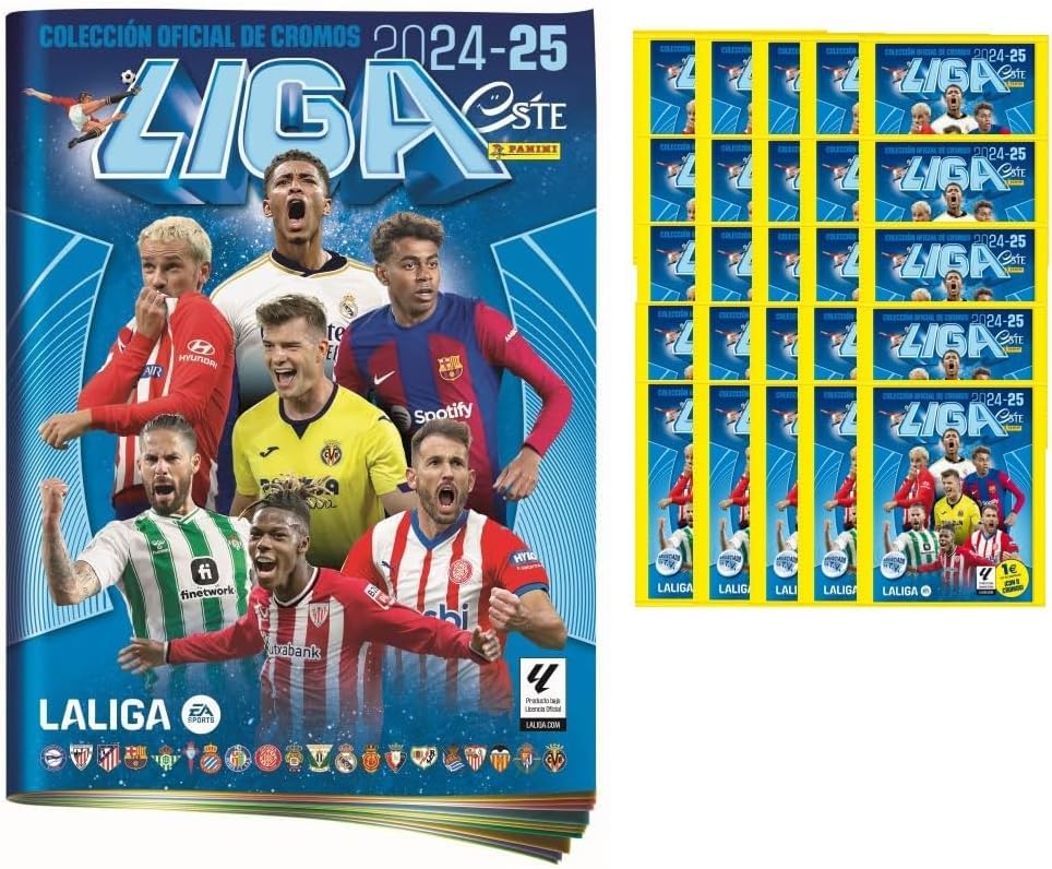 25 Paquetes Cromos La Liga Este 2024-25 Album de Regalo 2 Paquetes Cromos Regalo