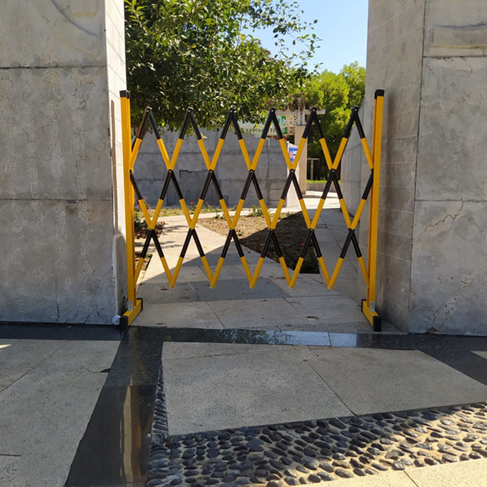 Barrera de tráfico Extensible, Barrera de Seguridad con Ruedas, Valla de t