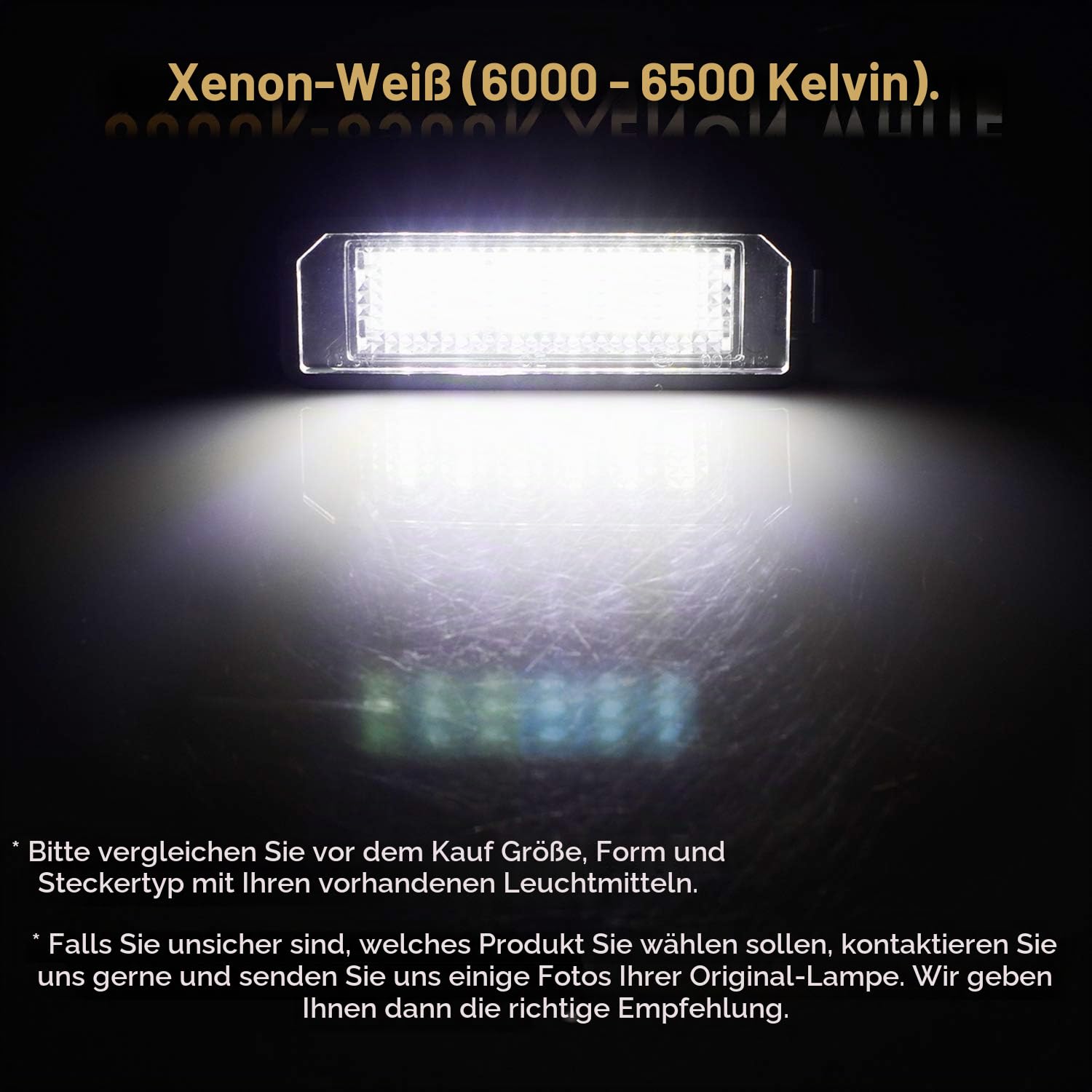 WinPower Kennzeichenbeleuchtung Montage Nummernschildbeleuchtung Bright Weiß Kompatibel mit Volkswagen/Se-at bestimmten Modellen usw., 2 Stücke
